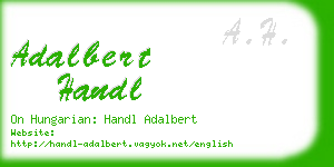 adalbert handl business card
